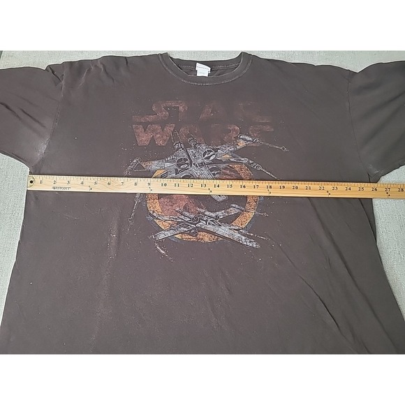 Star Wars X Wing Starfighters Lucasfilm Y2K Brown Men's 2XL Short Sleeve Shirt - Picture 8 of 11